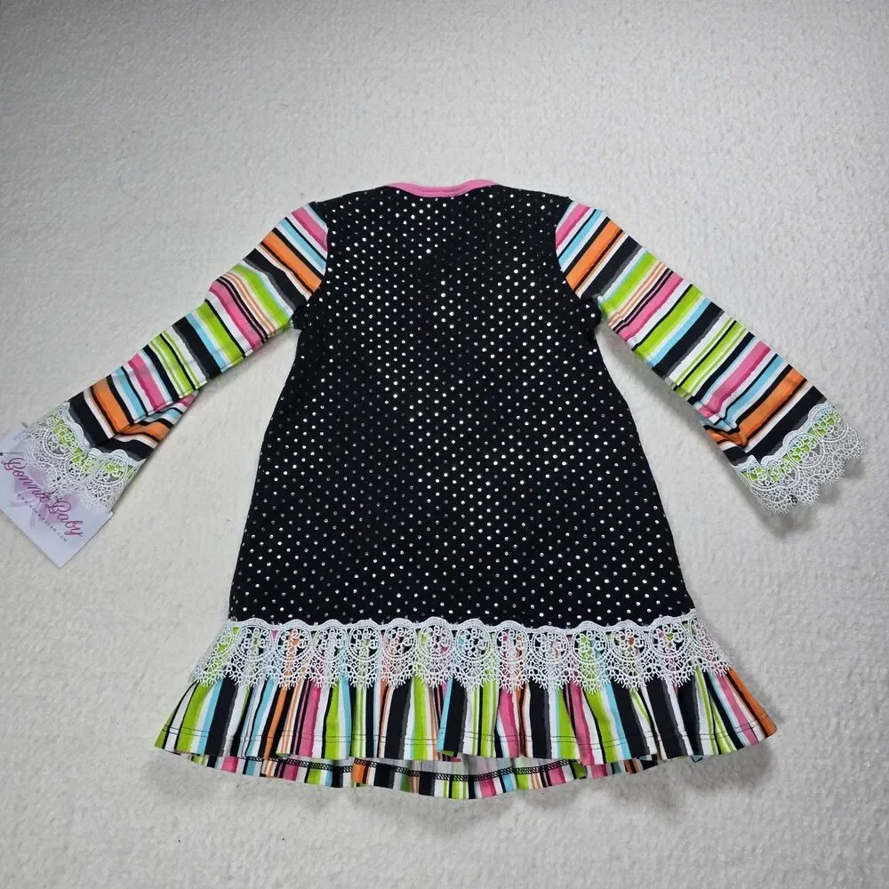 NWT Bonnie Baby Girls Halloween Applique Embroidered Dress 18 Mo Ghost Pumpkins